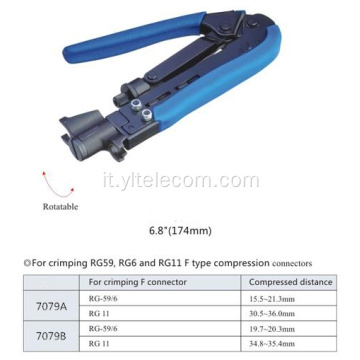 Compressione coassiale RG59/RG6/RG11 F connettore a crimpare